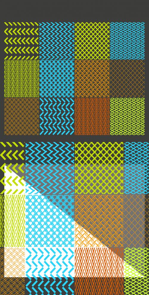 Seamless Bright Geometric Overlay Pattern Set - 435658420