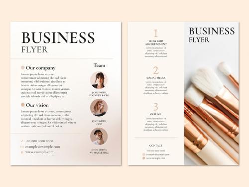 Editable Business Flyer Layout in Feminine Style - 435667444