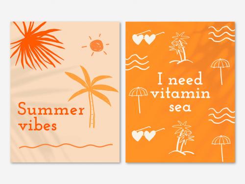 Summer Flyer Layouts with Cute Doodle - 435667728