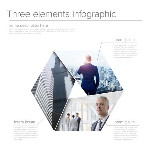 Abstract Shape Infographic Layout with Photo Placeholders - 435911285