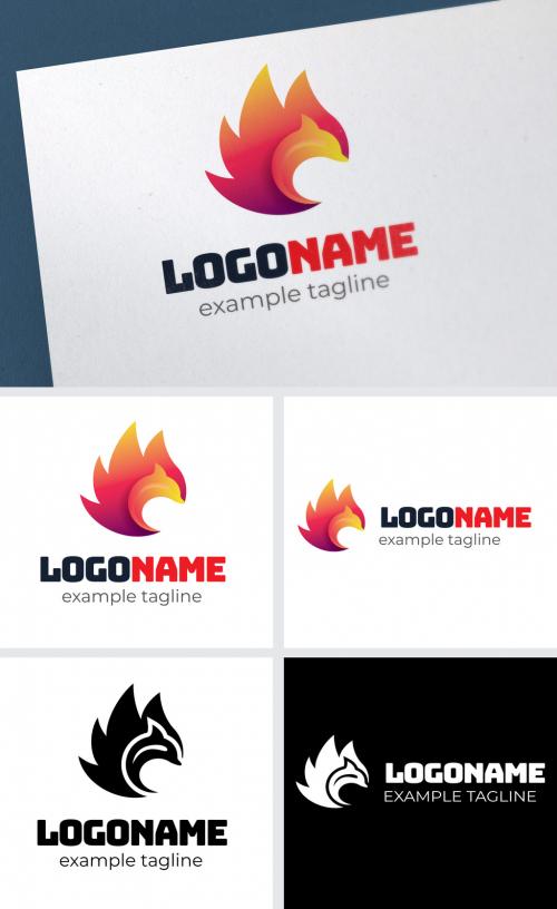 Abstract Fish Gradient Logo Design - 435915275