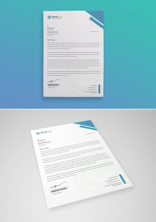 Modern Corporate Letterhead Template - 436238385