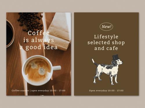 Café Flyer Layout in Vintage Dog theme - 436243064