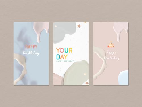 Happy Birthday Pastel Layout Collection - 436243390