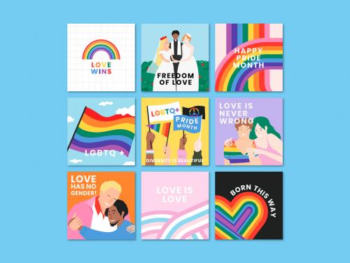 LGBTQ and Pride Month Layout Set - 436243461