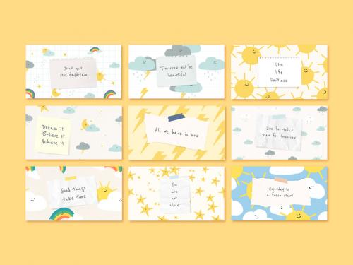 Motivational Quote Layout with Cute Weather Doodle - 436243514
