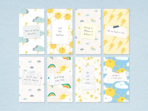 Social Media Layout with Cute Doodle - 436244064