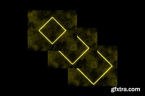 Yellow Neon Squares Effect DFJUJ2R