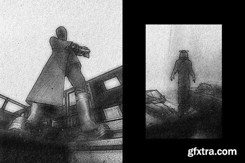 Noir Sketch Photo Effect DEDHTY3