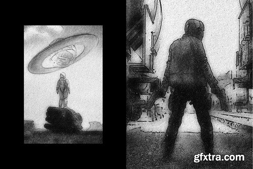 Noir Sketch Photo Effect DEDHTY3