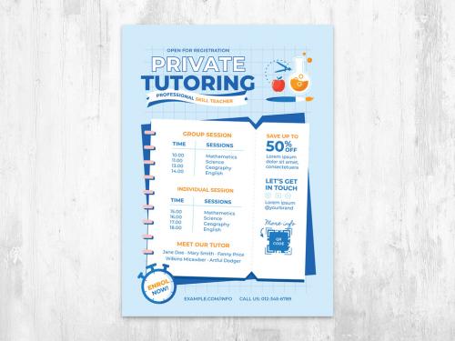 Study Online Flyer for Private Tutoring - 436886303