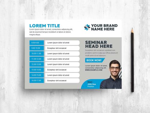 Corporate Seminar Event Flyer Banner Layout with Blue Modern Style - 436886974