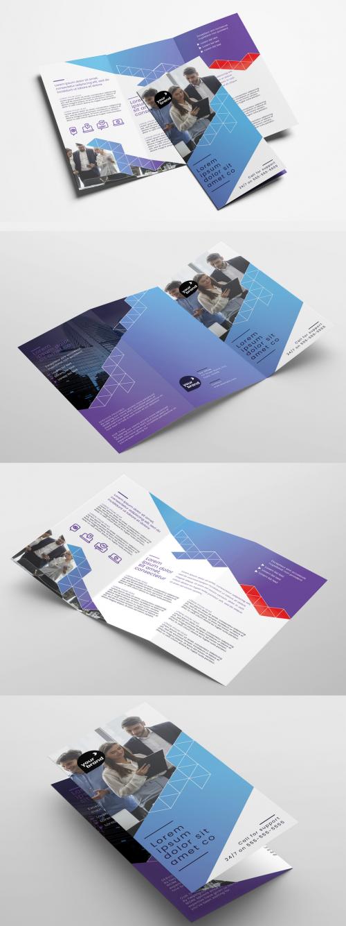 Blue Gradient Trifold Business Brochure - 436889976