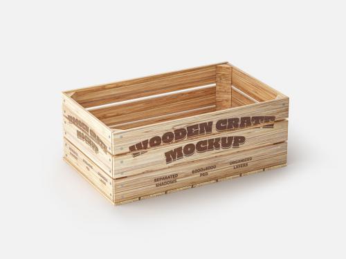 Wooden Crate Mockup - 436905862