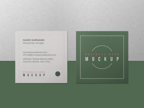 Square Business Cards Mockup - 436906454