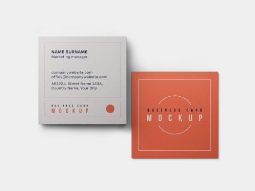 Square Business Cards Mockup - 436906619