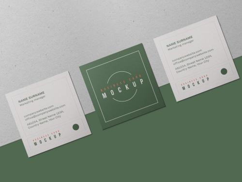 Square Business Cards Mockup - 436907089