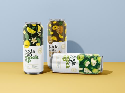 500ML Soda Cans Mockup - 436917634