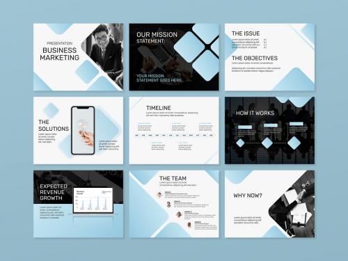 Business Presentation Design Layout Set - 437075384