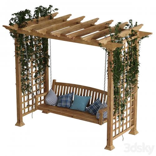 Garden swing pergola