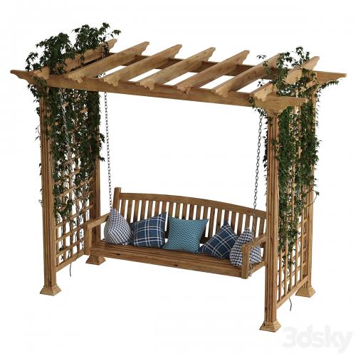 Garden swing pergola