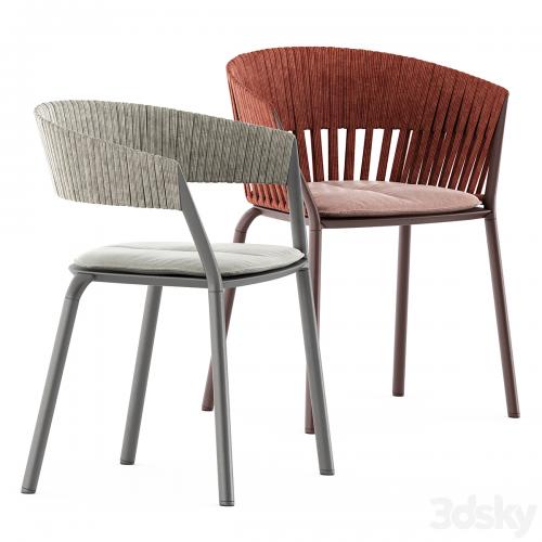 AllSize table and Ria Dining armchair with woven rope by Fast