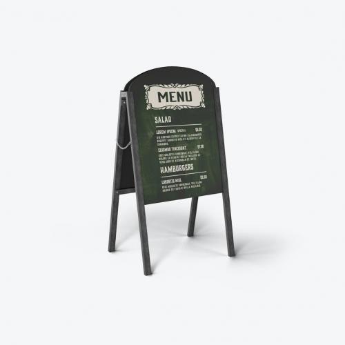 Wooden Restaurant Menu Board Mockup