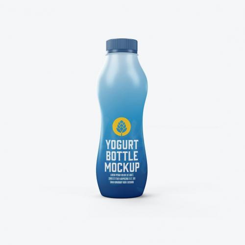 Plastic Yogurt Bottle Mockup