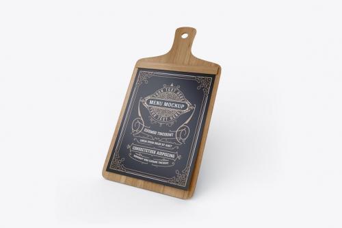 Wooden Menu Board Mockup