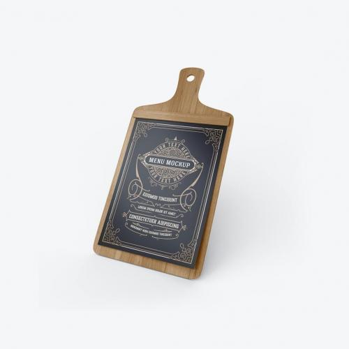 Wooden Menu Board Mockup