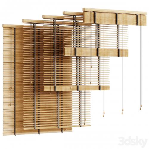 Folding wooden blinds