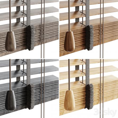 Folding wooden blinds