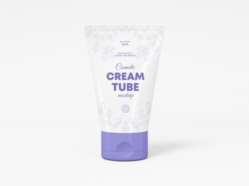 Cosmetic Cream Tube with Box Packaging Mockup Set