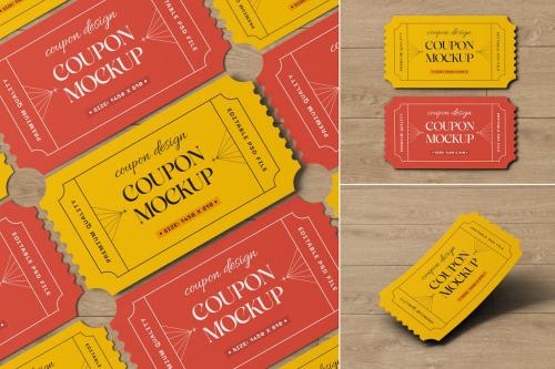 Coupon Discount Voucher Mockup Set