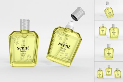 Glass Perfume Spray Bottle Branding Mockup Set