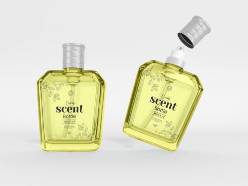 Glass Perfume Spray Bottle Branding Mockup Set