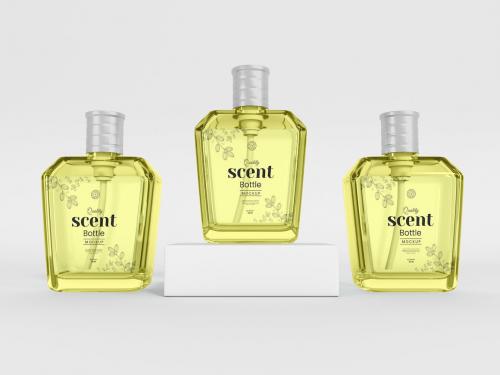 Glass Perfume Spray Bottle Branding Mockup Set