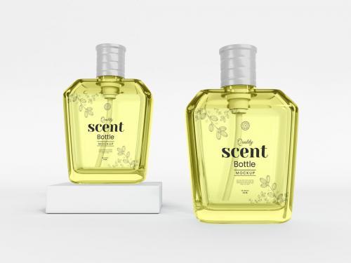 Glass Perfume Spray Bottle Branding Mockup Set