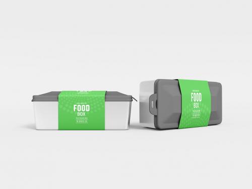 Food Box with Sleeve Packaging Mockup Set