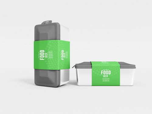 Food Box with Sleeve Packaging Mockup Set