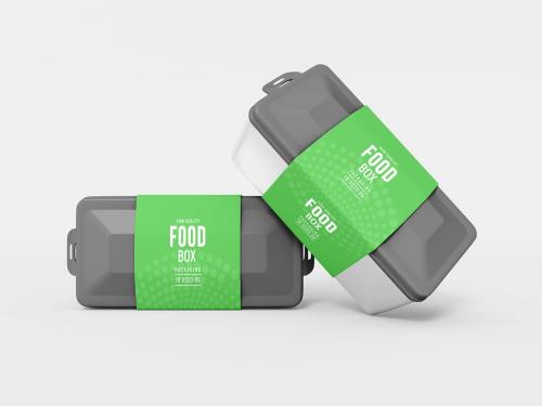 Food Box with Sleeve Packaging Mockup Set