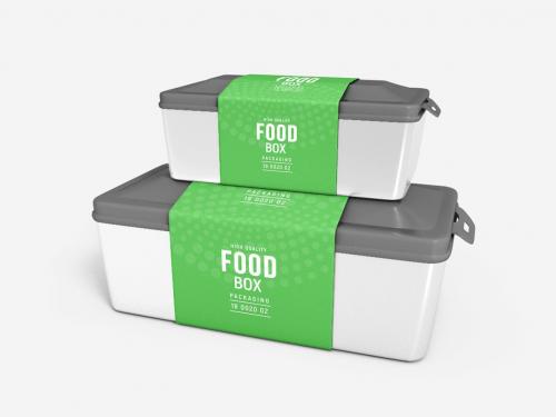 Food Box with Sleeve Packaging Mockup Set