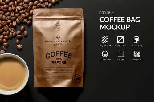 Coffee Pouch Bag Mockup