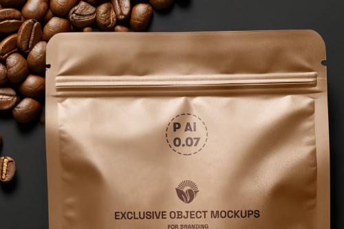 Coffee Pouch Bag Mockup