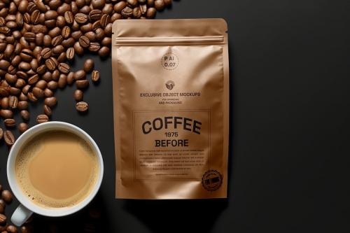 Coffee Pouch Bag Mockup