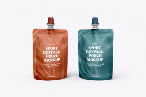 Spout Pouch Couple Packaging Mockup