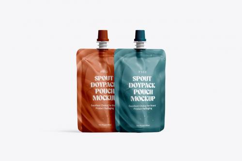 Spout Pouch Couple Packaging Mockup