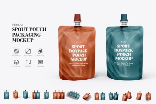 Spout Pouch Couple Packaging Mockup