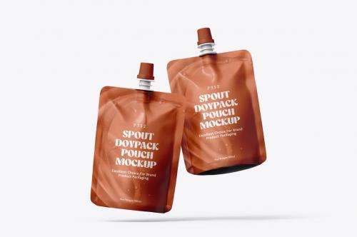 Spout Pouch Couple Packaging Mockup