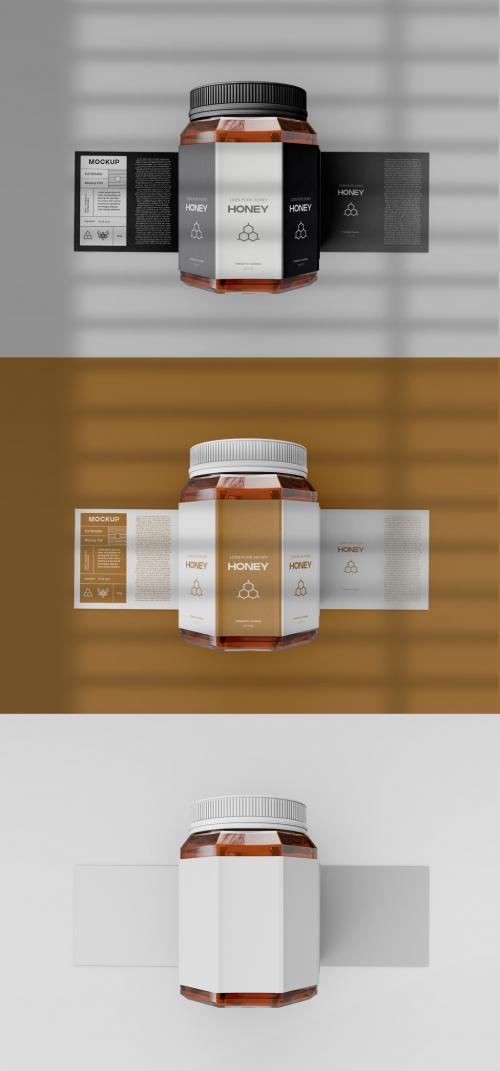 Top View of Honey Jar Mockup - 437258972